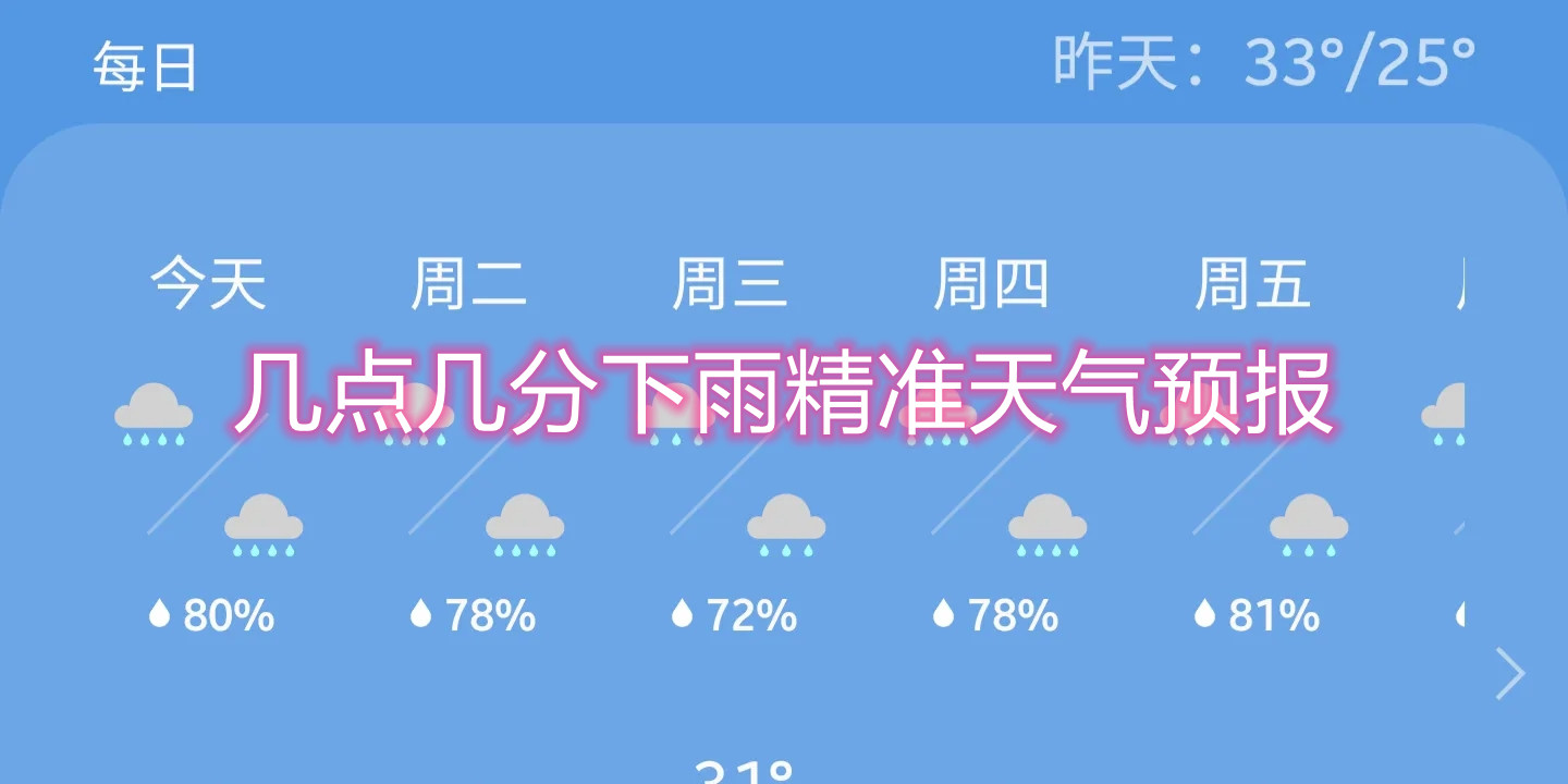 几点几分下雨精准天气预报